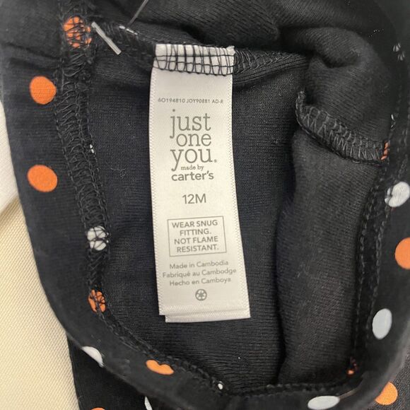 Carter’s Leggings Baby Girls 12 Months Halloween Cat Polka Dot Snug Set Of 2 - Picture 5 of 5
